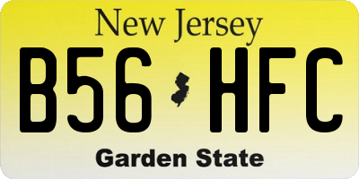 NJ license plate B56HFC