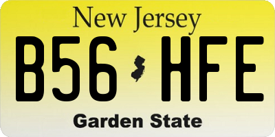 NJ license plate B56HFE