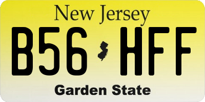 NJ license plate B56HFF