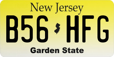 NJ license plate B56HFG