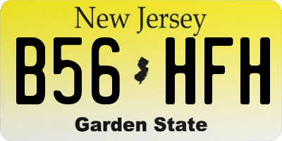NJ license plate B56HFH