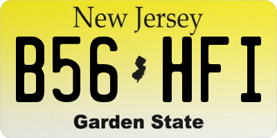 NJ license plate B56HFI