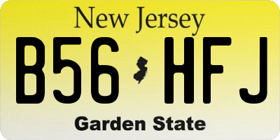 NJ license plate B56HFJ