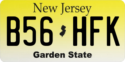NJ license plate B56HFK