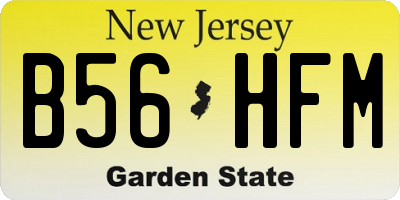 NJ license plate B56HFM