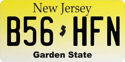 NJ license plate B56HFN