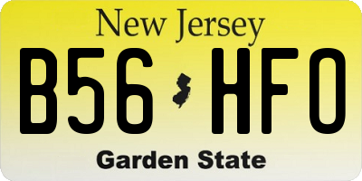 NJ license plate B56HFO