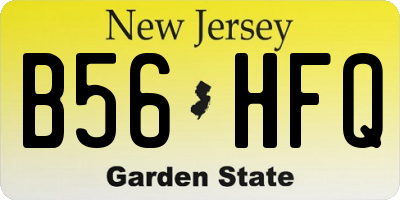 NJ license plate B56HFQ