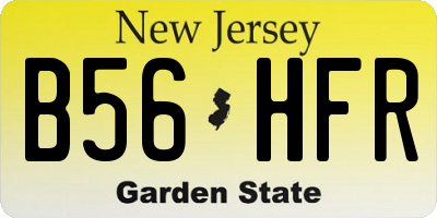 NJ license plate B56HFR