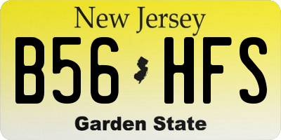 NJ license plate B56HFS