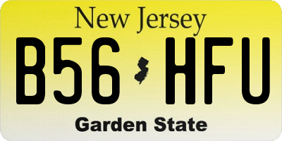 NJ license plate B56HFU