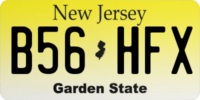 NJ license plate B56HFX