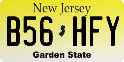 NJ license plate B56HFY