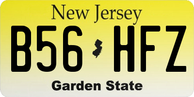 NJ license plate B56HFZ