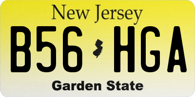 NJ license plate B56HGA