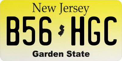 NJ license plate B56HGC