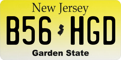 NJ license plate B56HGD