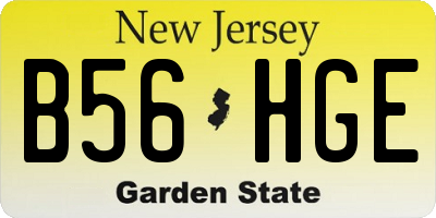 NJ license plate B56HGE