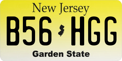 NJ license plate B56HGG
