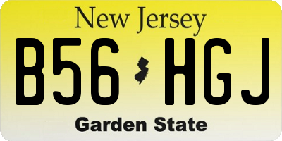 NJ license plate B56HGJ
