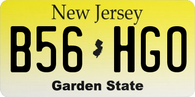 NJ license plate B56HGO