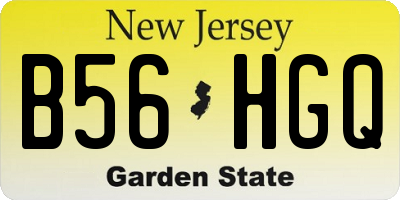 NJ license plate B56HGQ