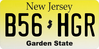 NJ license plate B56HGR