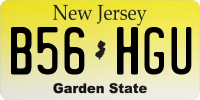 NJ license plate B56HGU