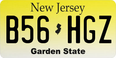 NJ license plate B56HGZ