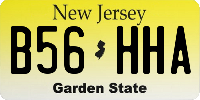 NJ license plate B56HHA