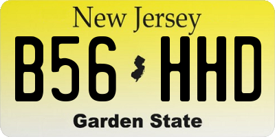 NJ license plate B56HHD