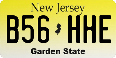 NJ license plate B56HHE