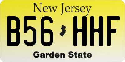 NJ license plate B56HHF