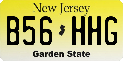 NJ license plate B56HHG