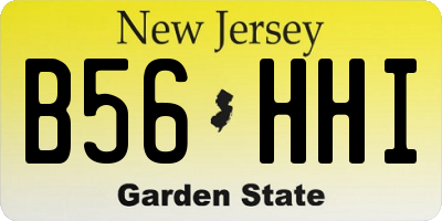 NJ license plate B56HHI