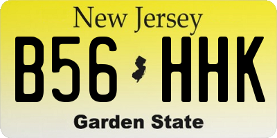 NJ license plate B56HHK