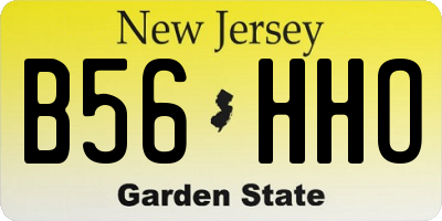 NJ license plate B56HHO