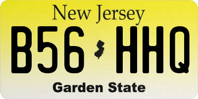 NJ license plate B56HHQ