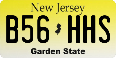NJ license plate B56HHS