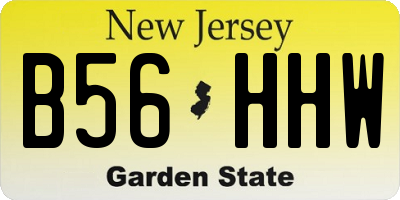 NJ license plate B56HHW