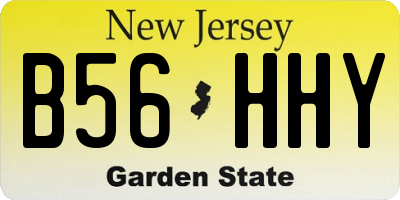 NJ license plate B56HHY
