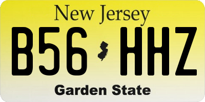 NJ license plate B56HHZ