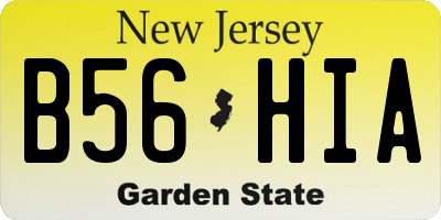 NJ license plate B56HIA