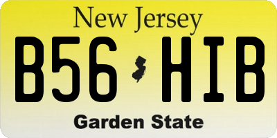 NJ license plate B56HIB
