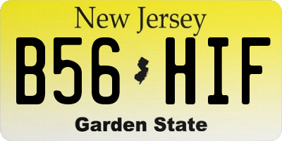 NJ license plate B56HIF