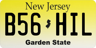 NJ license plate B56HIL