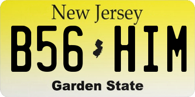 NJ license plate B56HIM