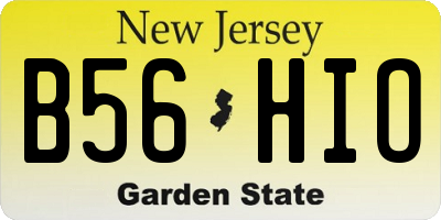 NJ license plate B56HIO