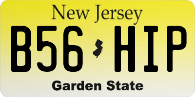 NJ license plate B56HIP