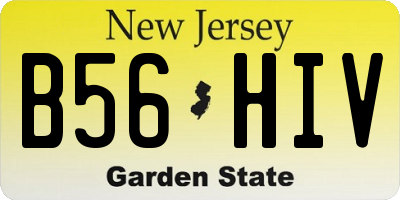NJ license plate B56HIV